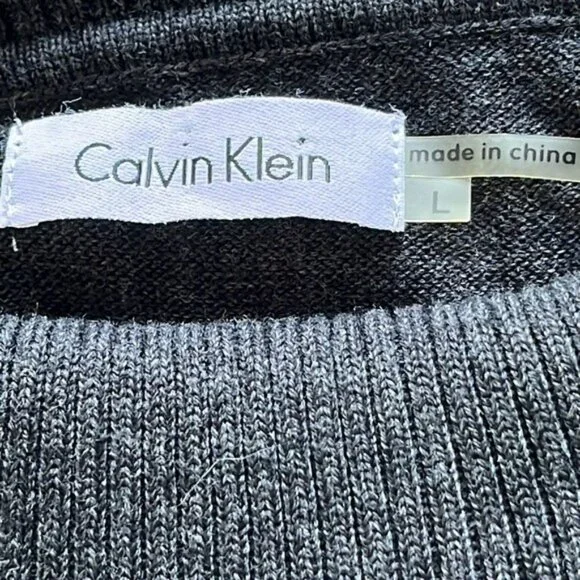 Calvin Klein Sweater Dress, Sleeveless Turtleneck, Matching Belt, Gray, Large - Picture 9 of 10